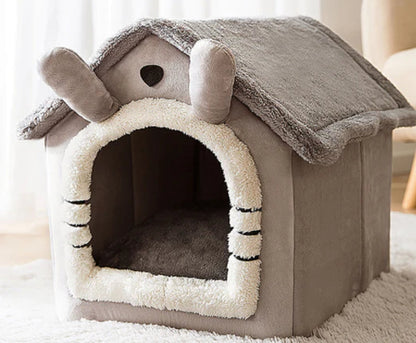 Foldable Winter Dog House and Cat Bed - Removable Enclosed Nest for Pets