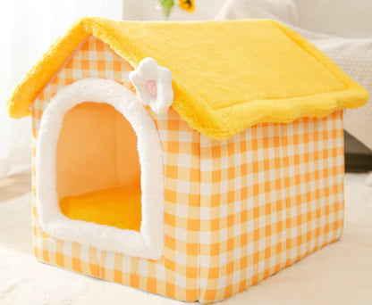 Foldable Winter Dog House and Cat Bed - Removable Enclosed Nest for Pets