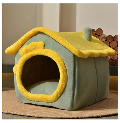 Foldable Winter Dog House and Cat Bed - Removable Enclosed Nest for Pets